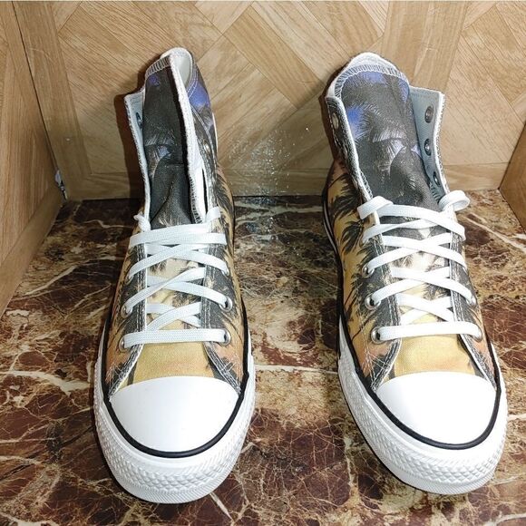 NEW Converse women's All star Chuck taylor palm tree yellow shoe size 10.5 - Picture 9 of 12